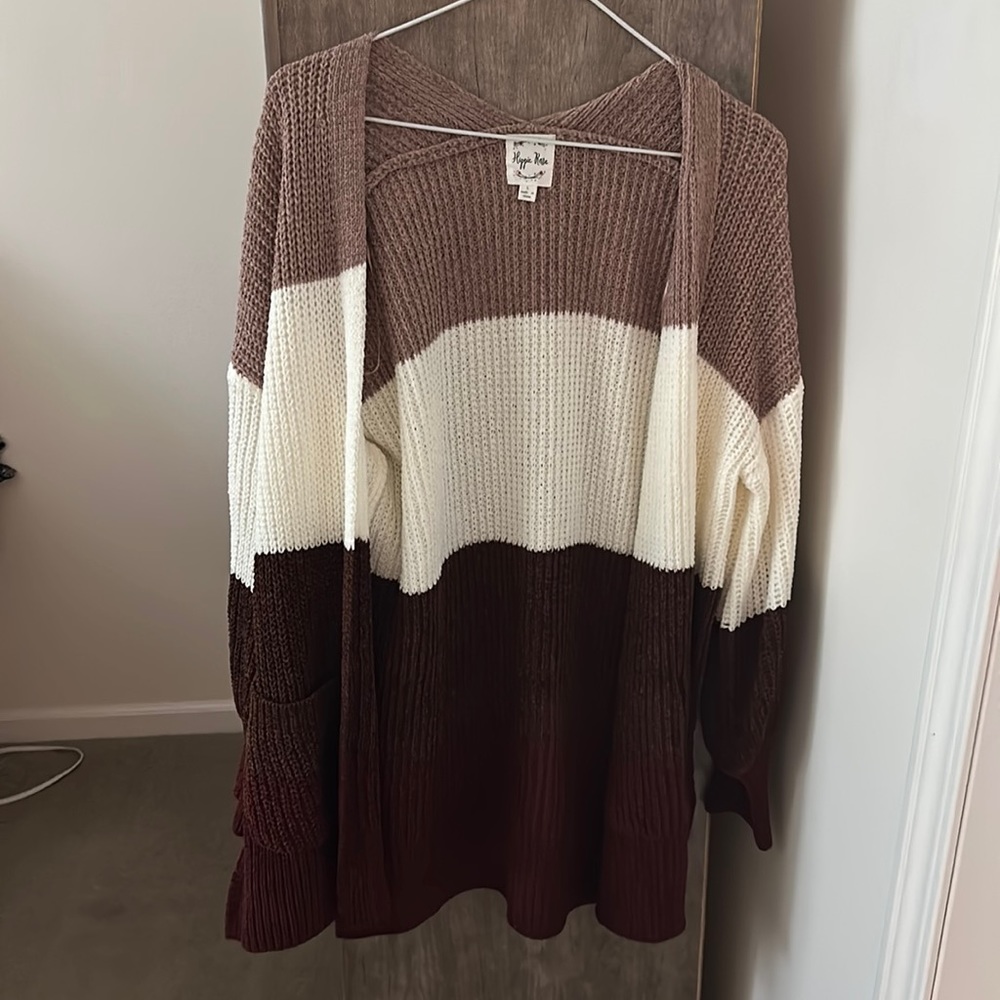 Color block sweater size Large.  Very cute, never worn.